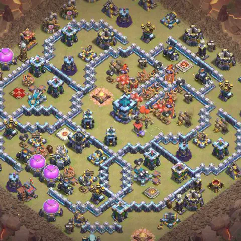 TH13 anti lavaloon cwl war base layout #034