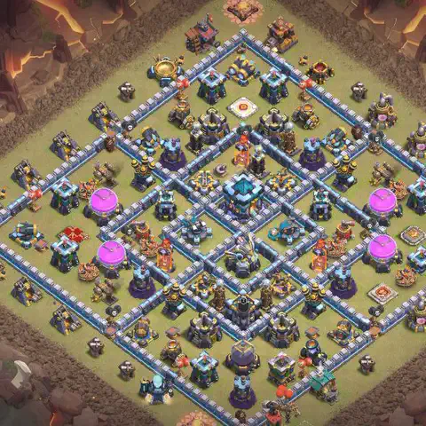 TH13 anti blimp cwl war base layout #049