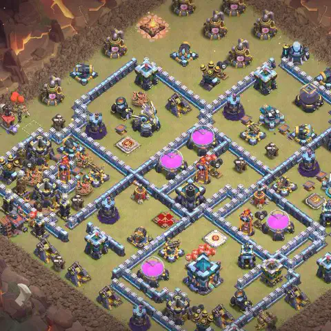 TH13 anti air war defense base layout #030