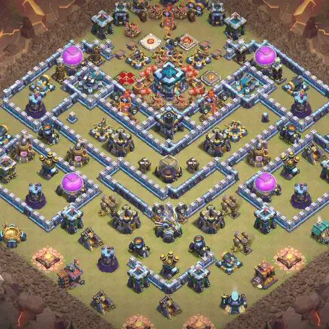TH13 anti lavaloon war defense base layout #033