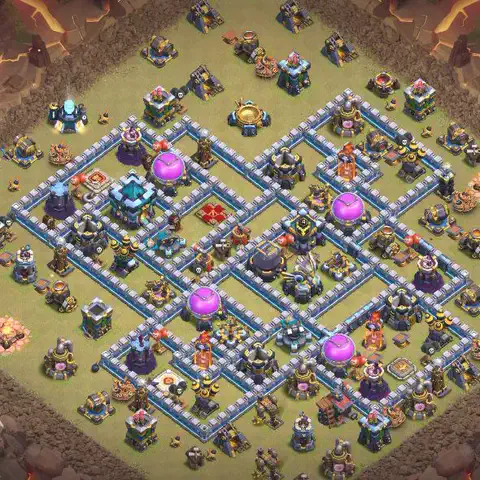 TH13 anti lavaloon war defense base layout #066