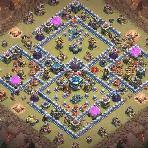 TH13 anti blimp war defense base layout #072