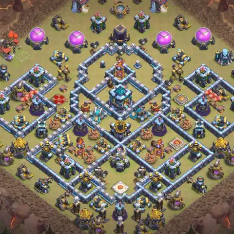 TH13 anti lavaloon war defense base layout #099