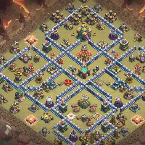 TH14 anti e-drag anti 3-star war base layout #017