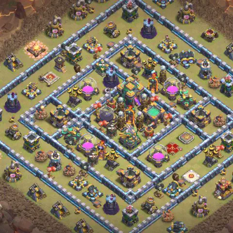 TH14 anti blimp anti 3-star war base layout #023