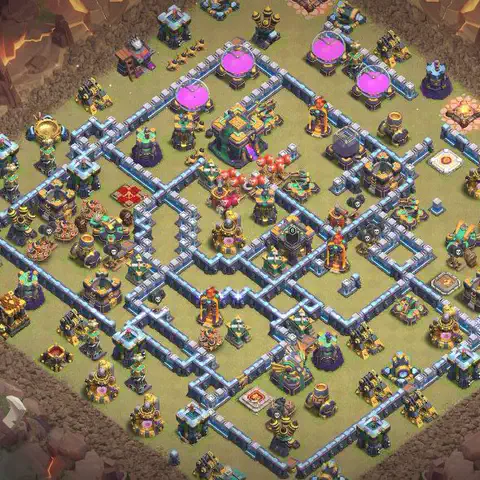 TH14 anti air anti 3-star war base layout #056