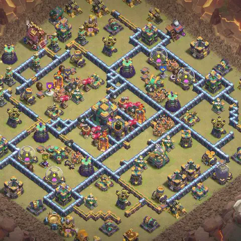 TH14 anti e-drag anti 3-star war base layout #068