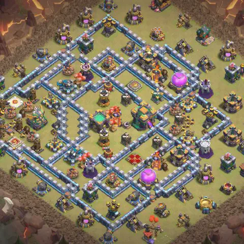 TH14 anti air cwl war base layout #013