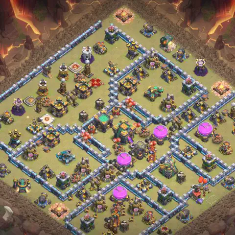 TH14 anti air cwl war base layout #019