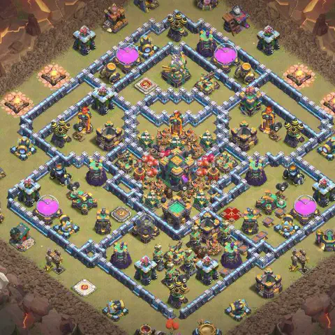 TH14 anti lavaloon cwl war base layout #028