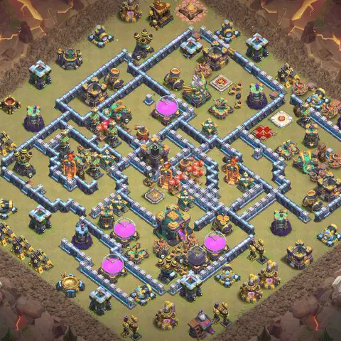 TH14 anti lavaloon cwl war base layout #055