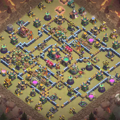 TH14 anti air cwl war base layout #076