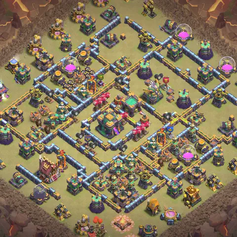 TH14 anti air cwl war base layout #082