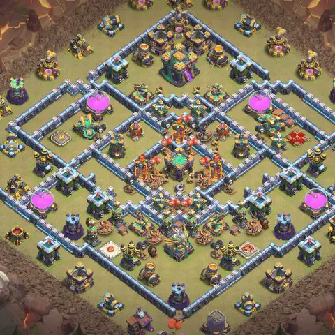 TH14 anti hydra war defense base layout #048