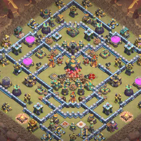 TH14 anti lavaloon war defense base layout #057