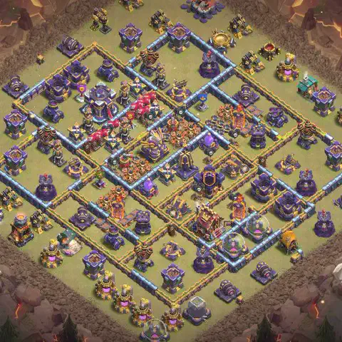 TH15 anti blimp anti 3-star war base layout #023
