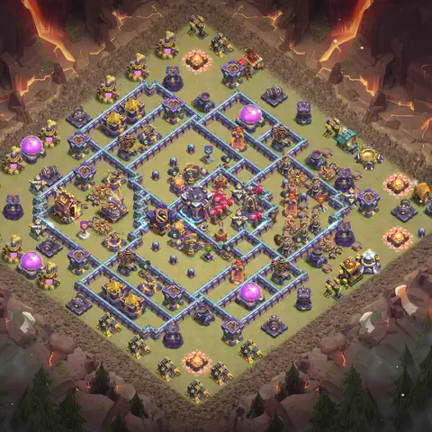 TH15 anti e-drag anti 3-star war base layout #080