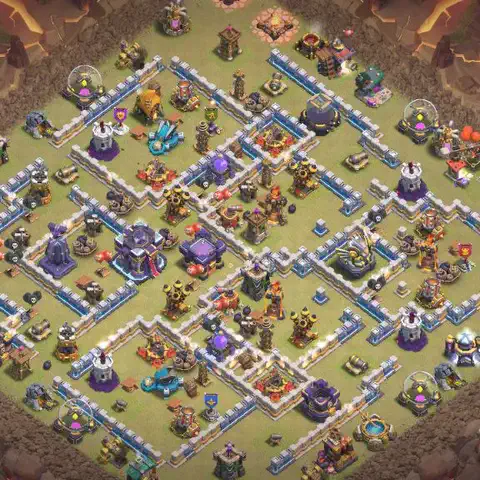 TH15 anti blimp cwl war base layout #013