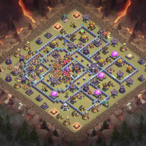 TH15 anti e-drag cwl war base layout #052