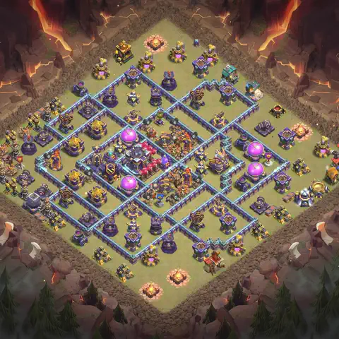 TH15 anti blimp cwl war base layout #079