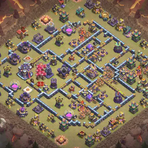 TH15 anti lavaloon war defense base layout #030