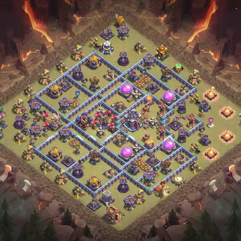 TH15 anti air war defense base layout #051