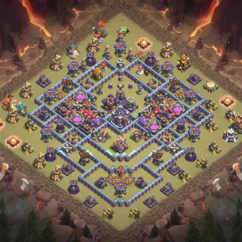 TH15 anti lavaloon war defense base layout #063