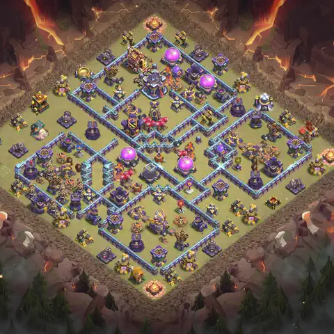 TH15 anti lavaloon war defense base layout #081