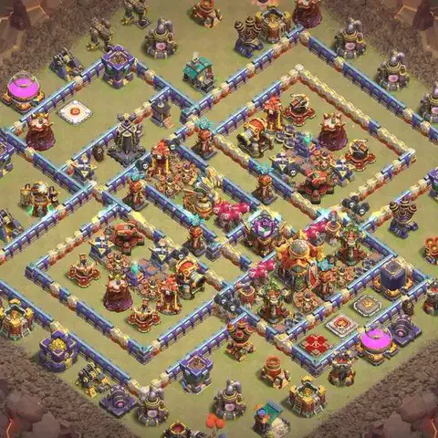 TH16 anti blimp anti 3-star war base layout #014