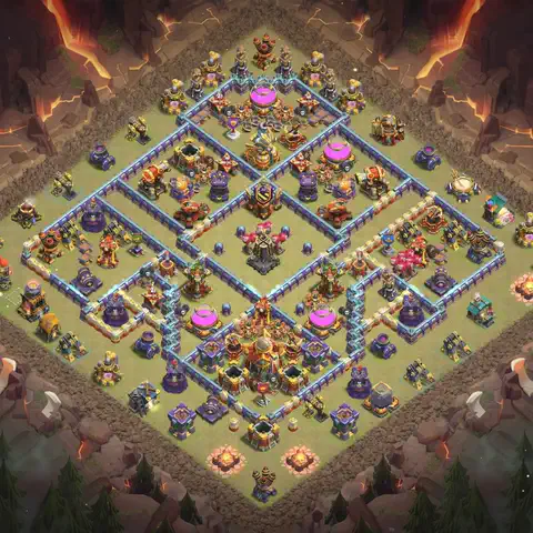 TH16 anti e-drag anti 3-star war base layout #017