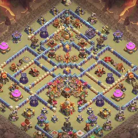 TH16 anti air anti 3-star war base layout #032