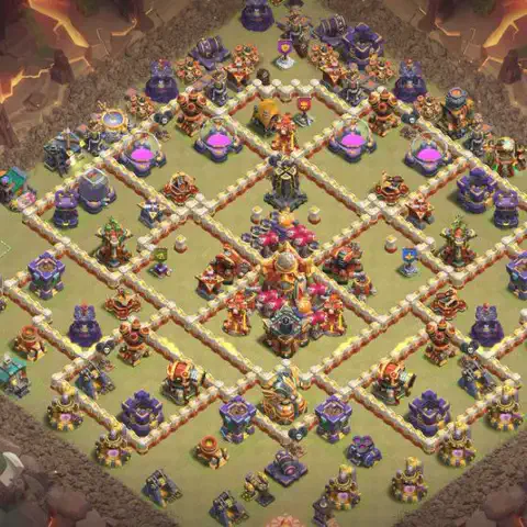 TH16 anti lavaloon cwl war base layout #001