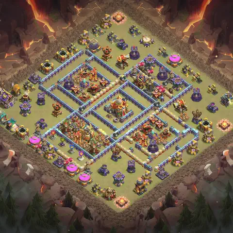 TH16 anti blimp cwl war base layout #019