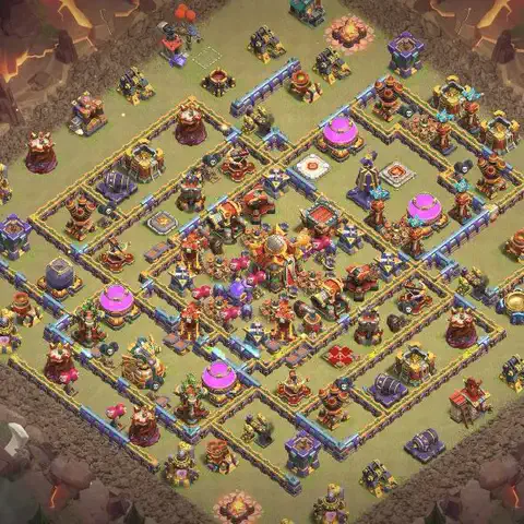 TH16 anti lavaloon cwl war base layout #034