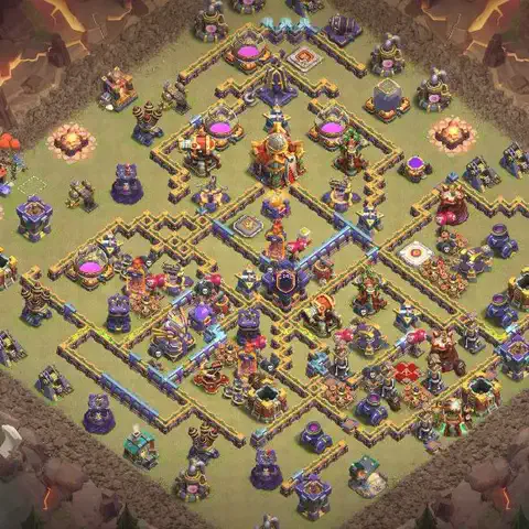 TH16 anti blimp cwl war base layout #037