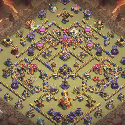 TH16 anti lavaloon cwl war base layout #043