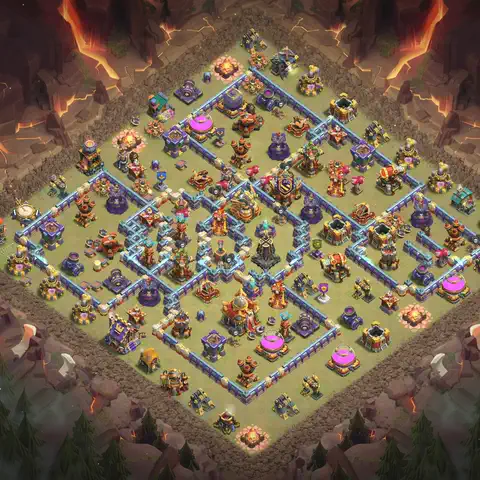 TH16 anti lavaloon war defense base layout #009