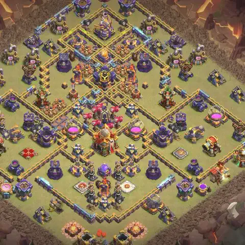 TH16 anti lavaloon war defense base layout #045