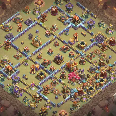 TH16 anti root rider war defense base layout #075