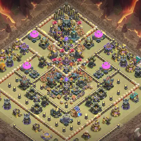 TH17 anti e-drag anti 3-star war base layout #020