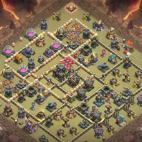 TH17 anti lavaloon anti 3-star war base layout #035