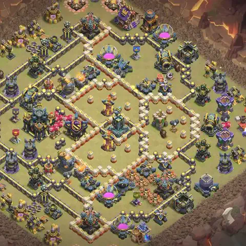 TH17 anti lavaloon anti 3-star war base layout #044