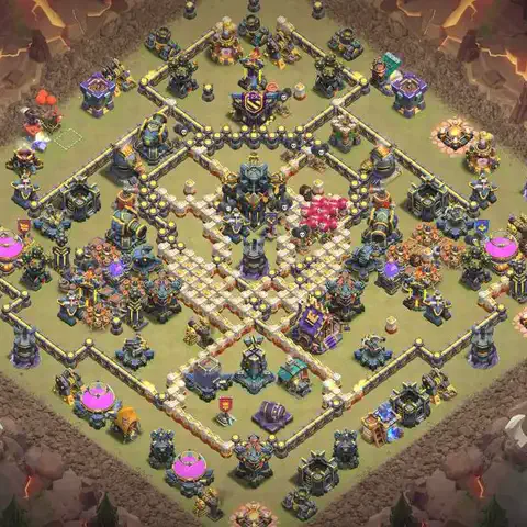 TH17 anti blimp anti 3-star war base layout #047
