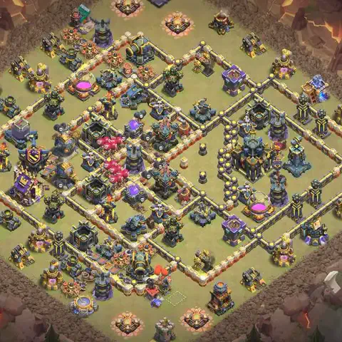 TH17 anti lavaloon anti 3-star war base layout #071
