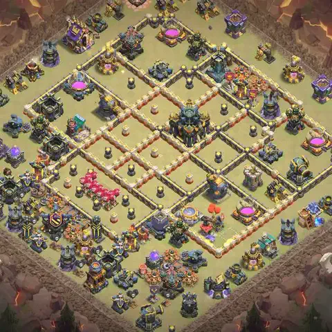 TH17 anti root rider anti 3-star war base layout #074
