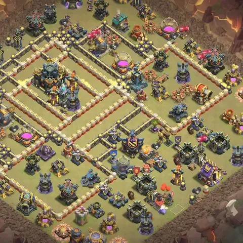 TH17 anti root rider anti 3-star war base layout #104