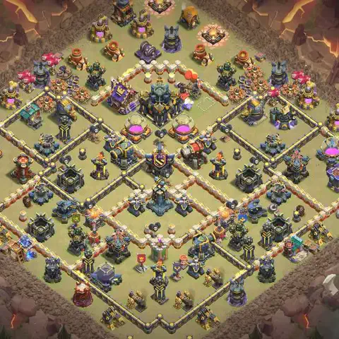 TH17 anti lavaloon anti 3-star war base layout #110