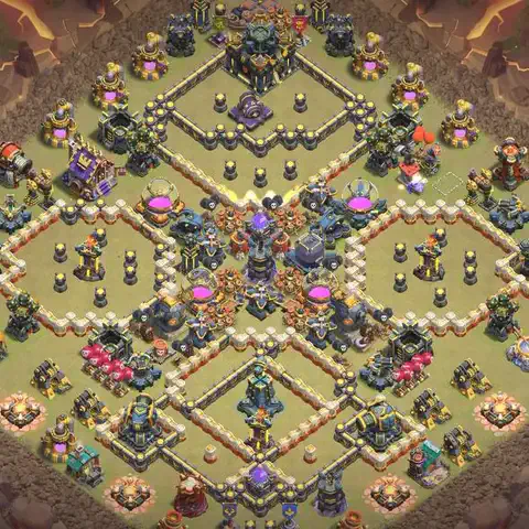 TH17 anti air anti 3-star war base layout #128