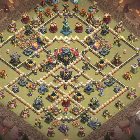 TH17 anti lavaloon anti 3-star war base layout #134