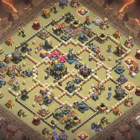 TH17 anti lavaloon anti 3-star war base layout #143